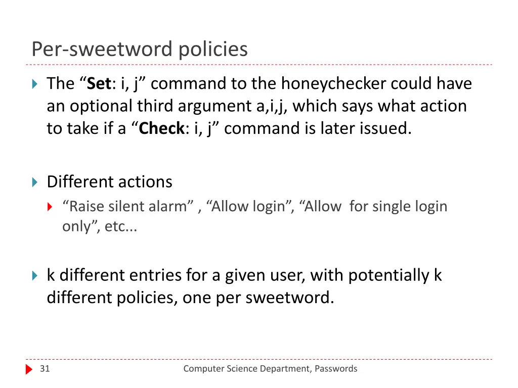 per sweetword policies