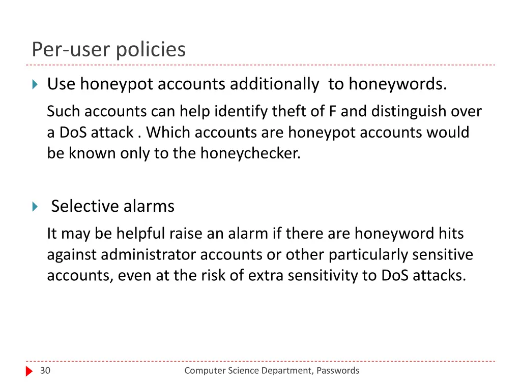 per user policies