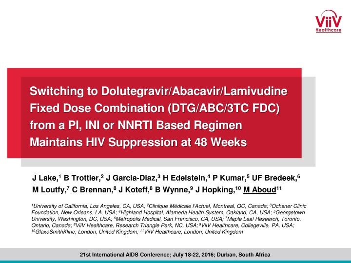 switching to dolutegravir abacavir lamivudine