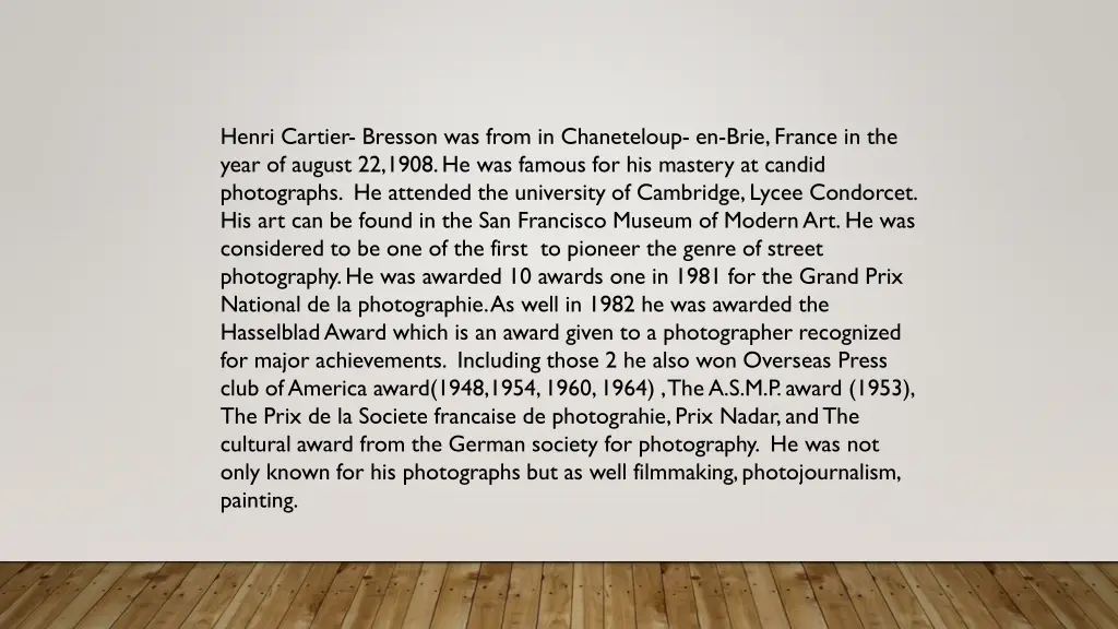 henri cartier bresson was from in chaneteloup