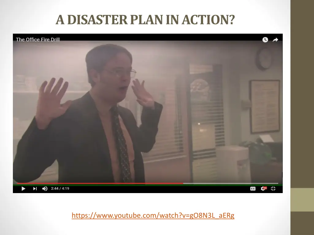 a disaster plan in action