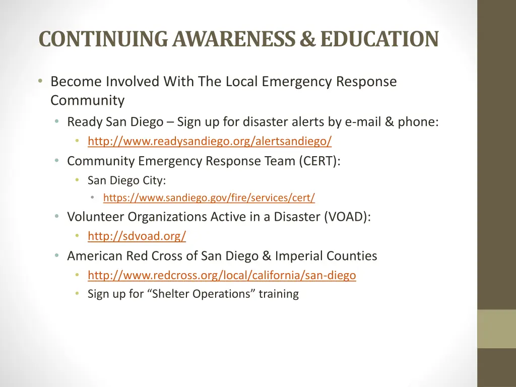 continuing awareness education