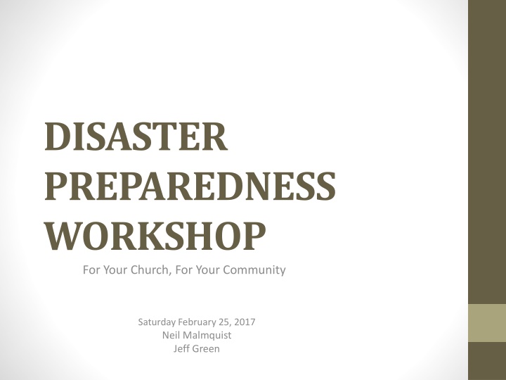 disaster preparedness workshop for your church