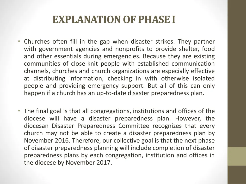 explanation of phase i