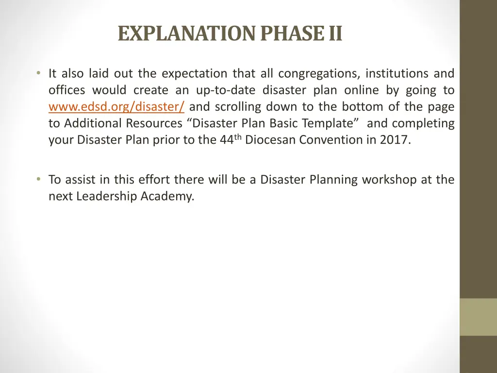 explanation phase ii