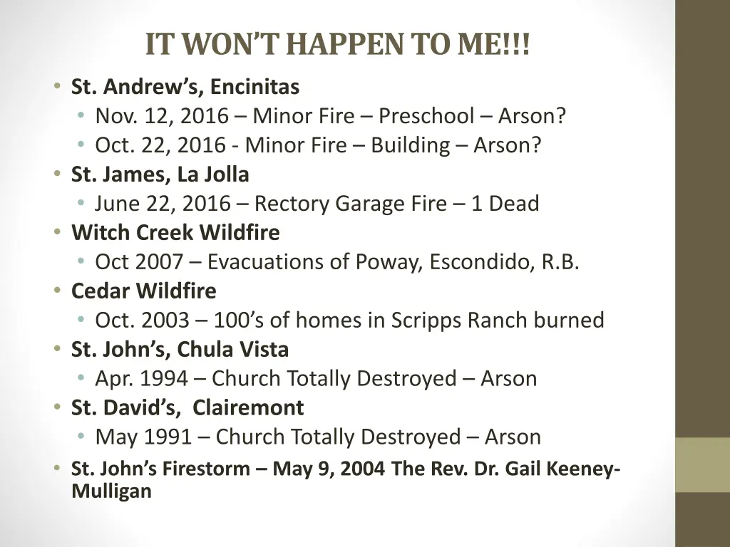 it won t happen to me st andrew s encinitas