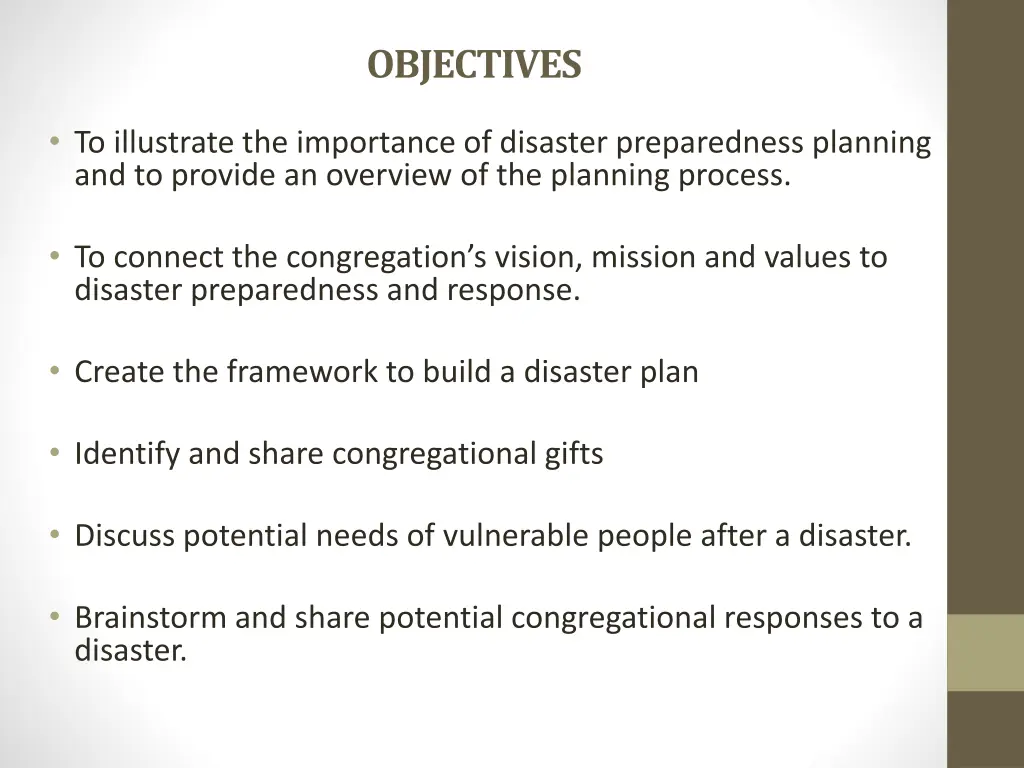 objectives