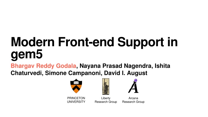 modern front end support in gem5 bhargav reddy