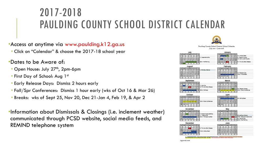 2017 2018 paulding county school district calendar