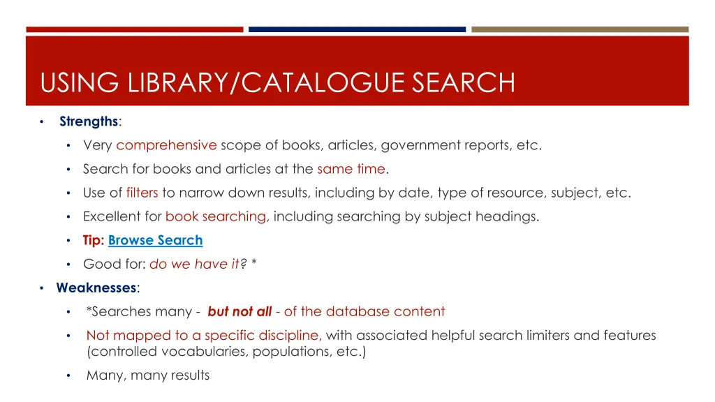 using library catalogue search