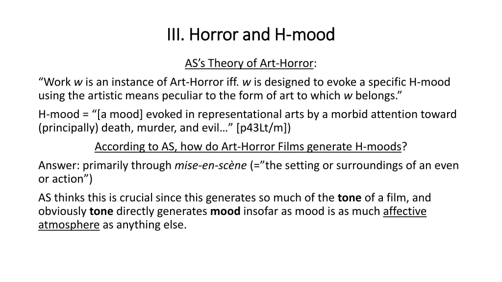 iii horror and h iii horror and h mood