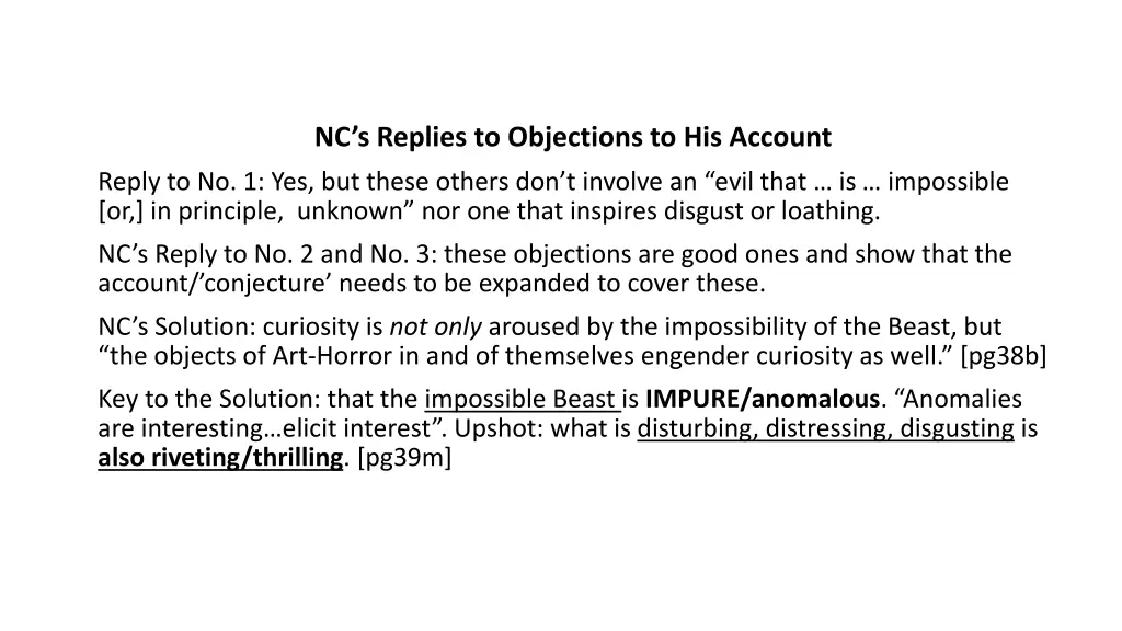 nc s replies to objections to his account