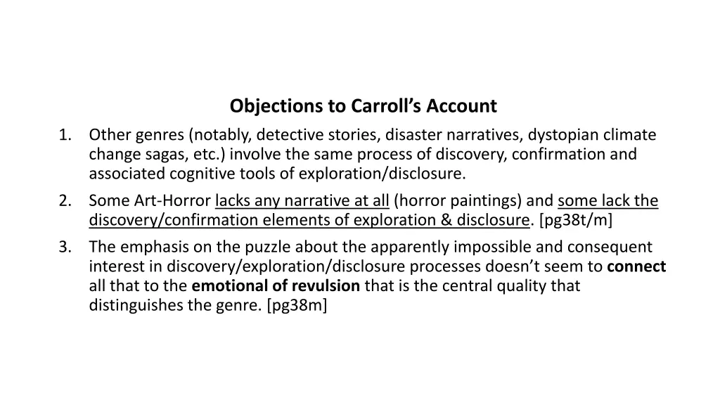 objections to carroll s account