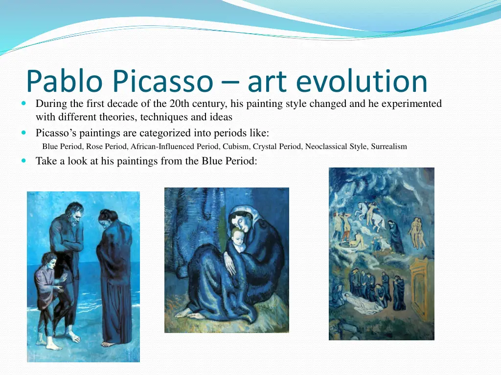 pablo picasso art evolution during the first