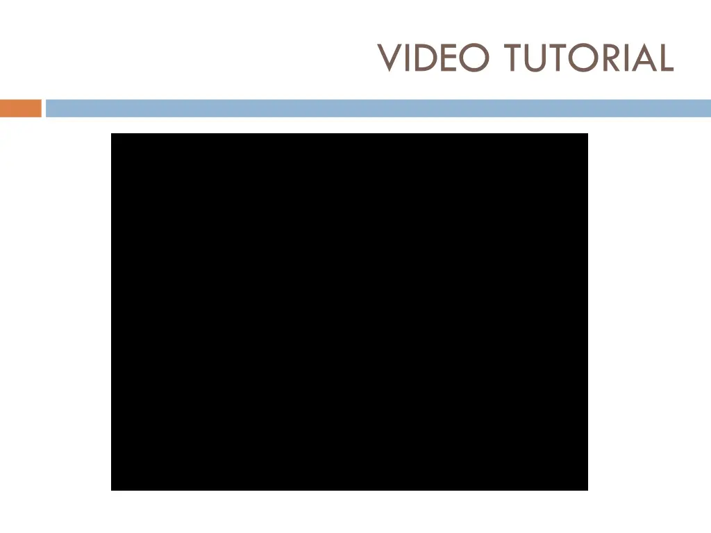 video tutorial