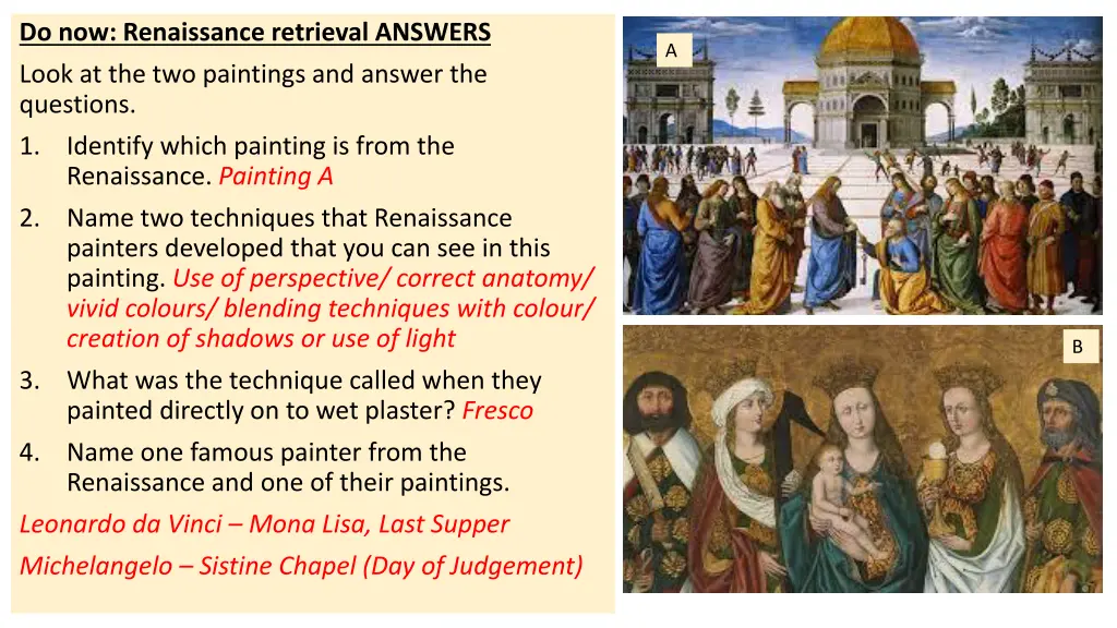 do now renaissance retrieval answers