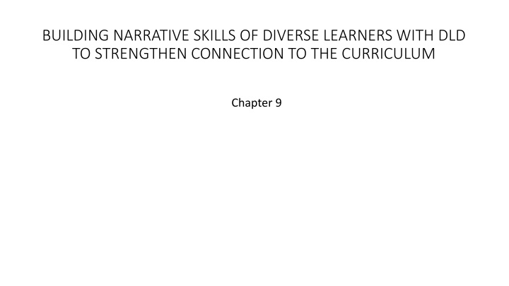 building narrative skills of diverse learners