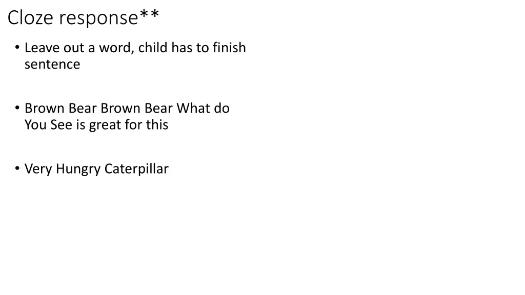 cloze response