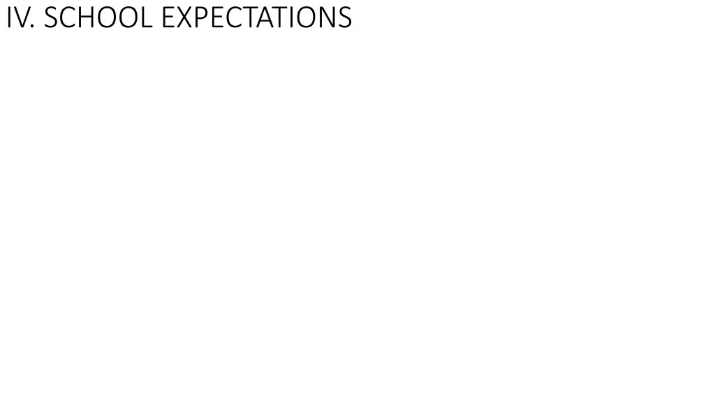 iv school expectations
