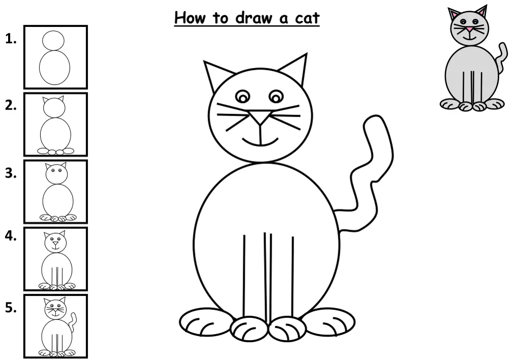 how to draw a cat