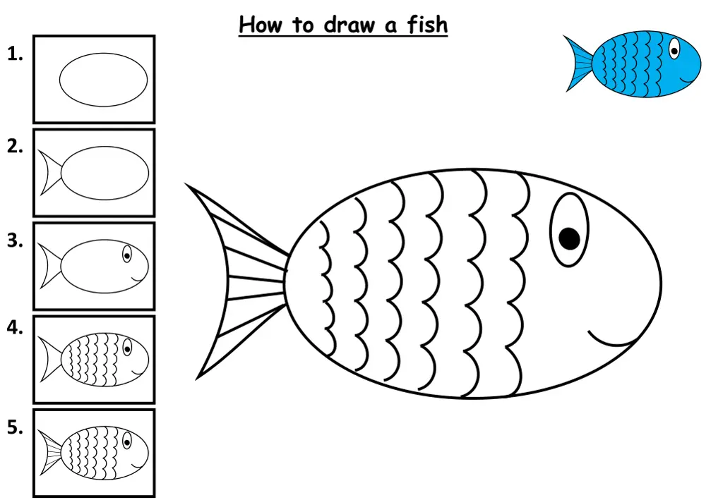 how to draw a fish