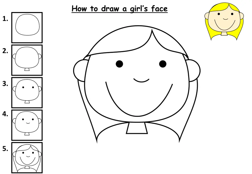 how to draw a girl s face