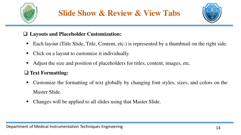 slide show review view tabs 12
