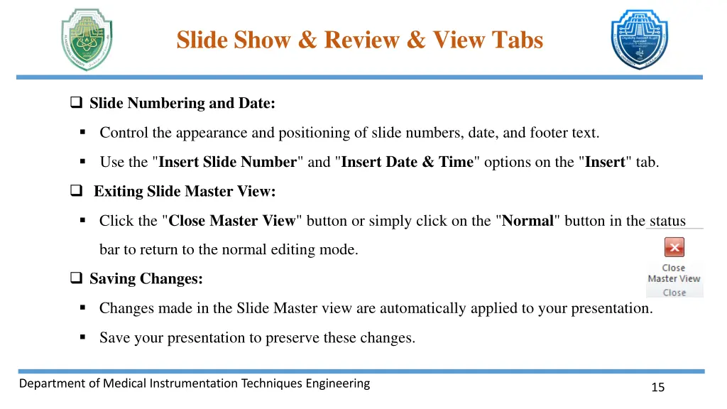 slide show review view tabs 13
