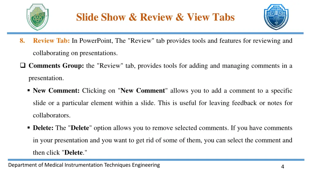 slide show review view tabs 2
