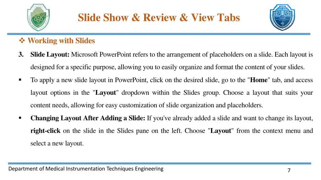 slide show review view tabs 5