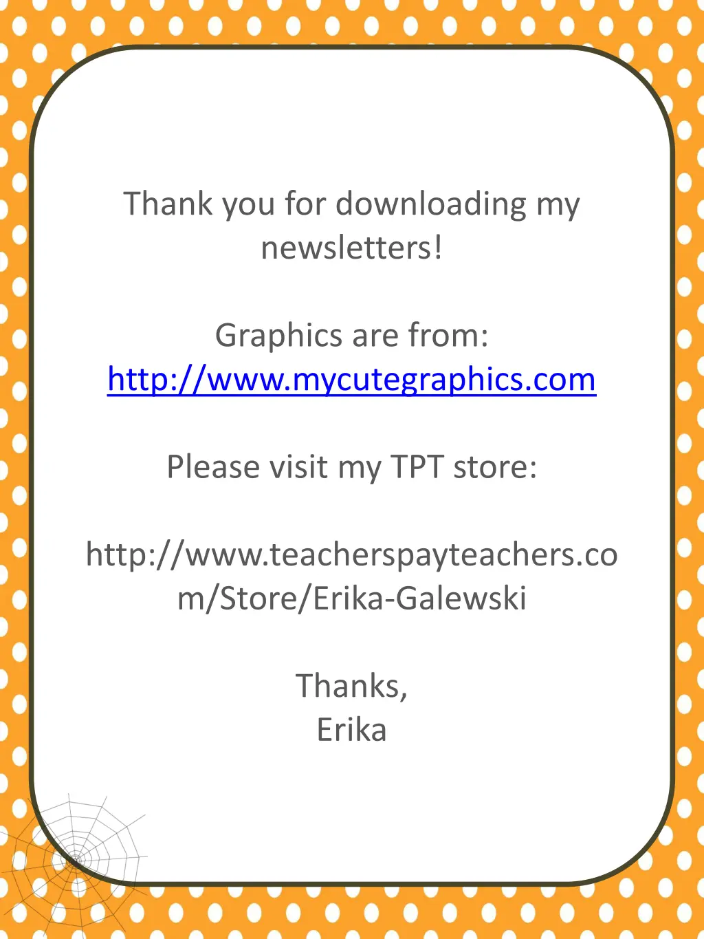 thank you for downloading my newsletters