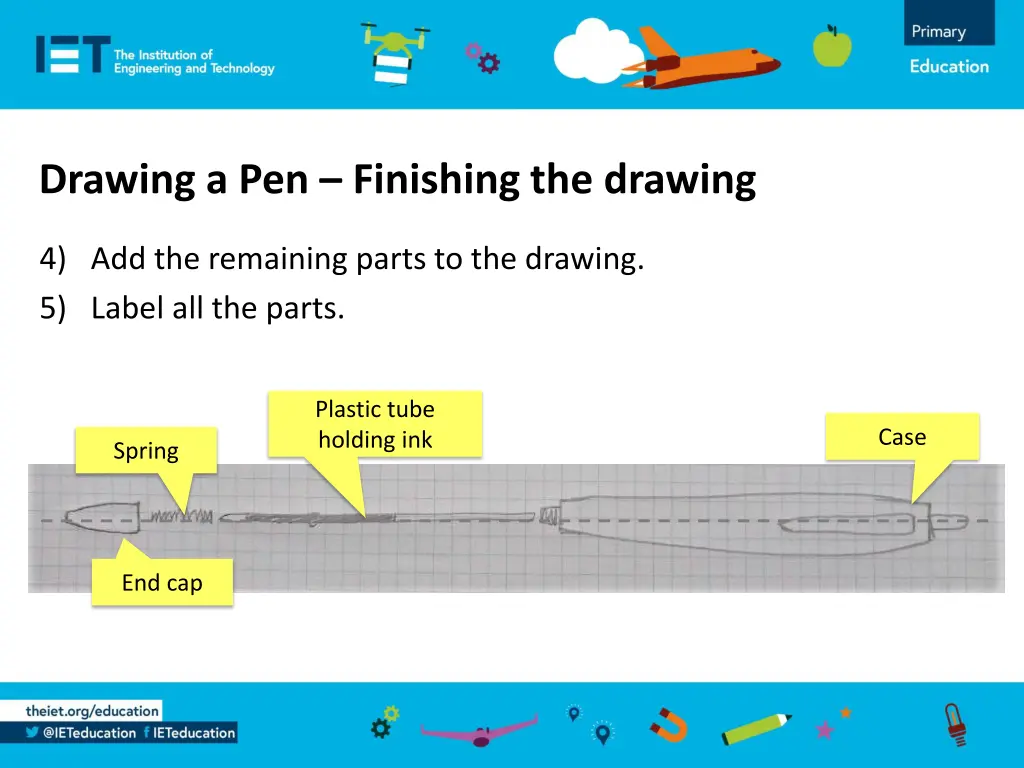 drawing a pen finishing the drawing