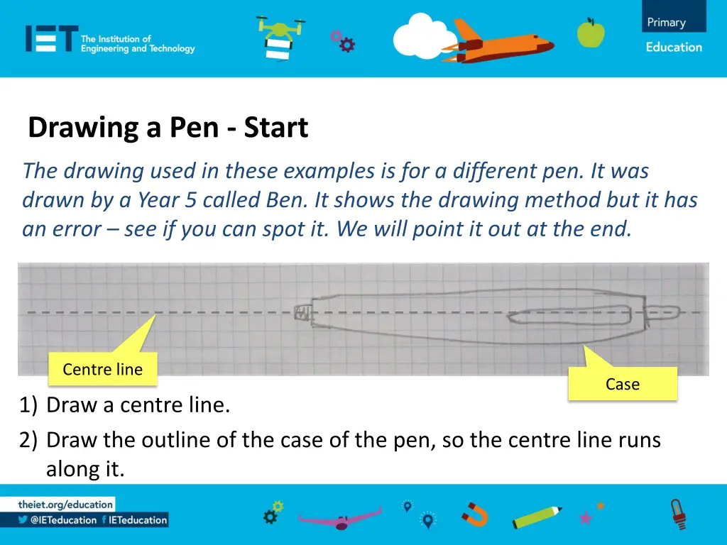 drawing a pen start