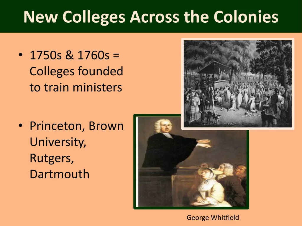new colleges across the colonies