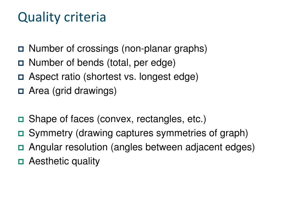 quality criteria