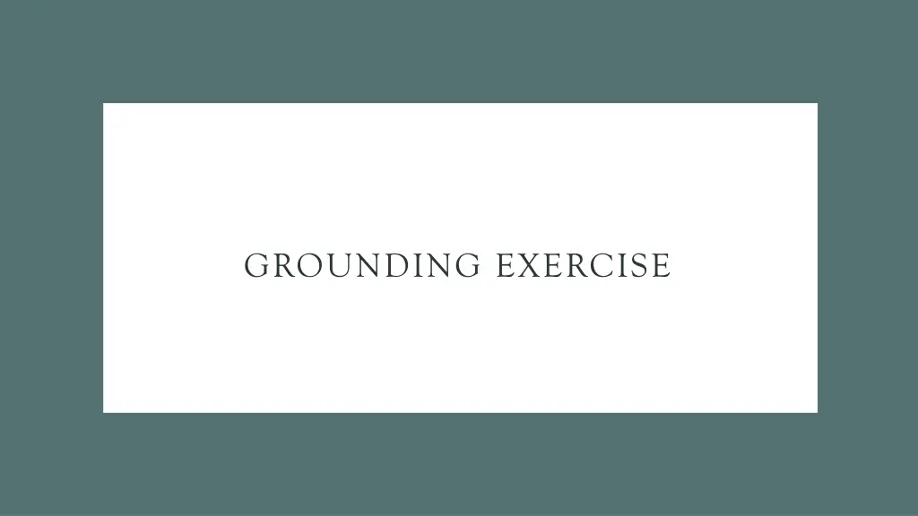 grounding exercise