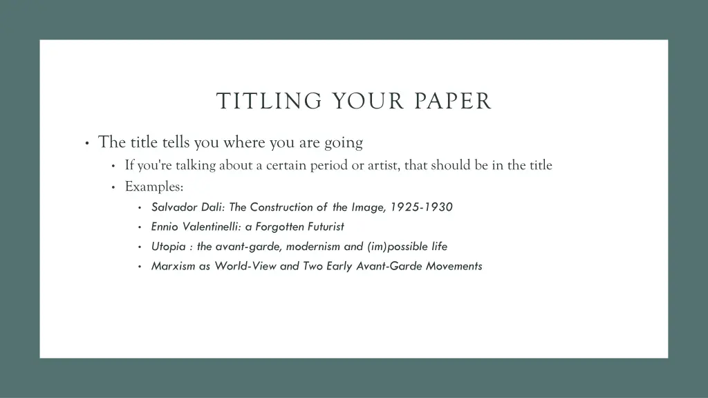 titling your paper