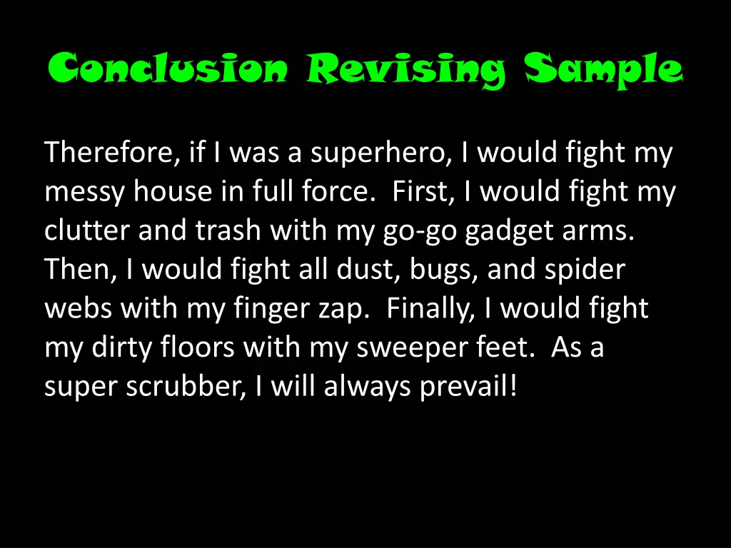 conclusion revising sample