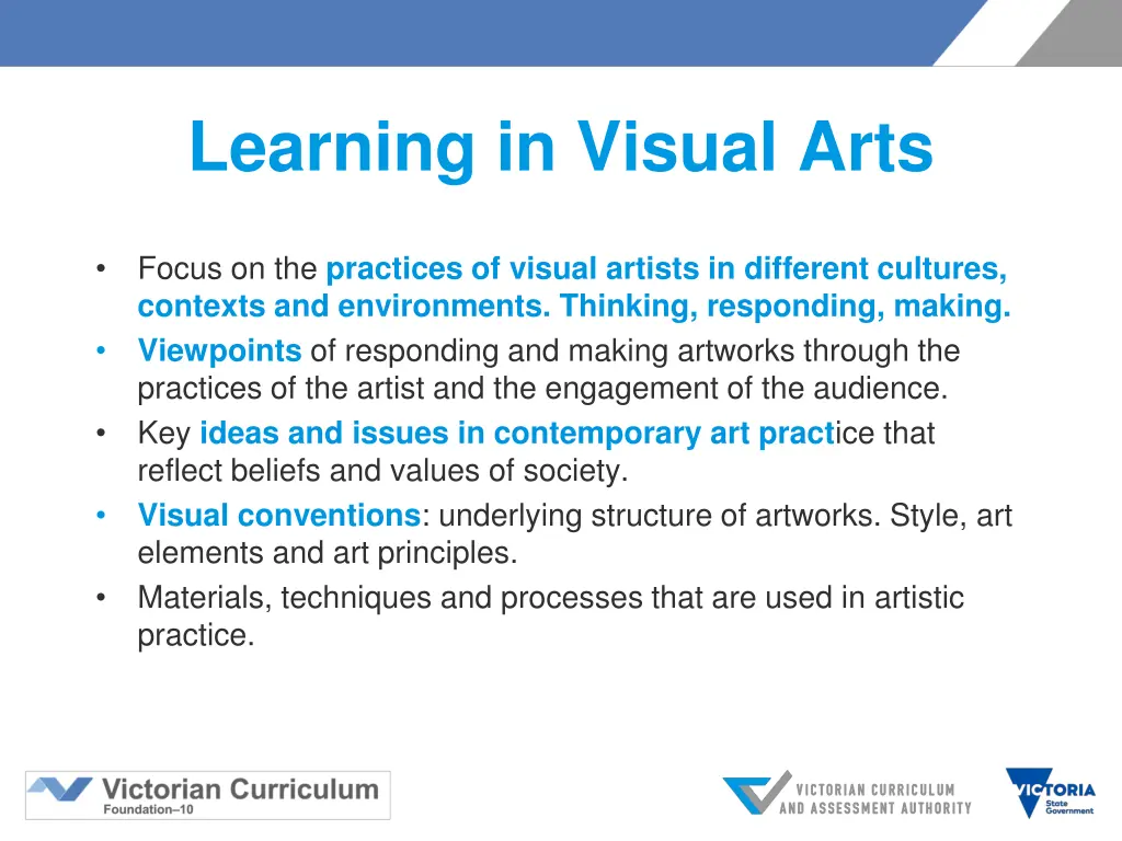 learning in visual arts
