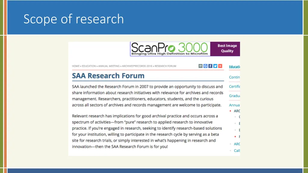 scope of research