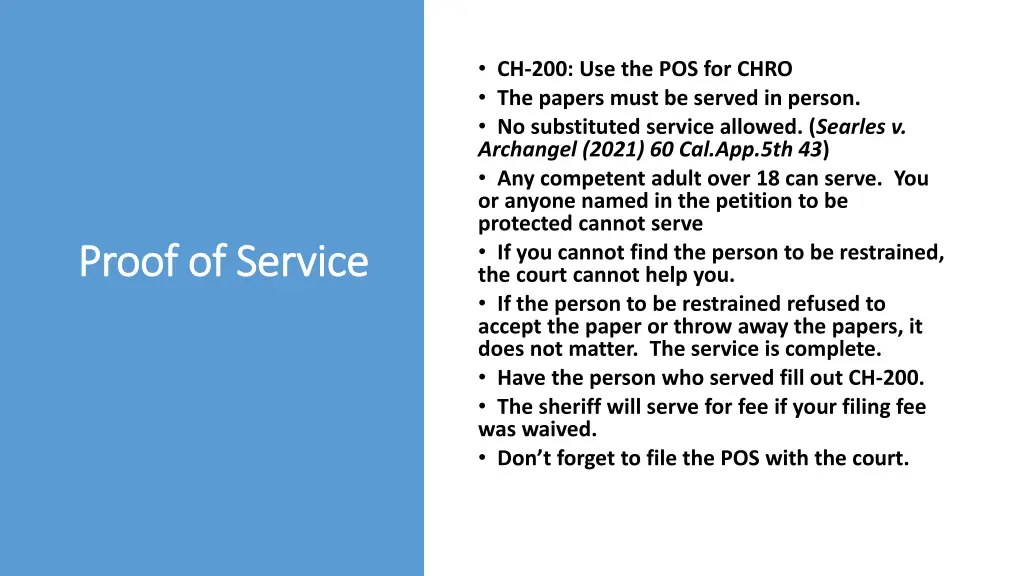 ch 200 use the pos for chro the papers must
