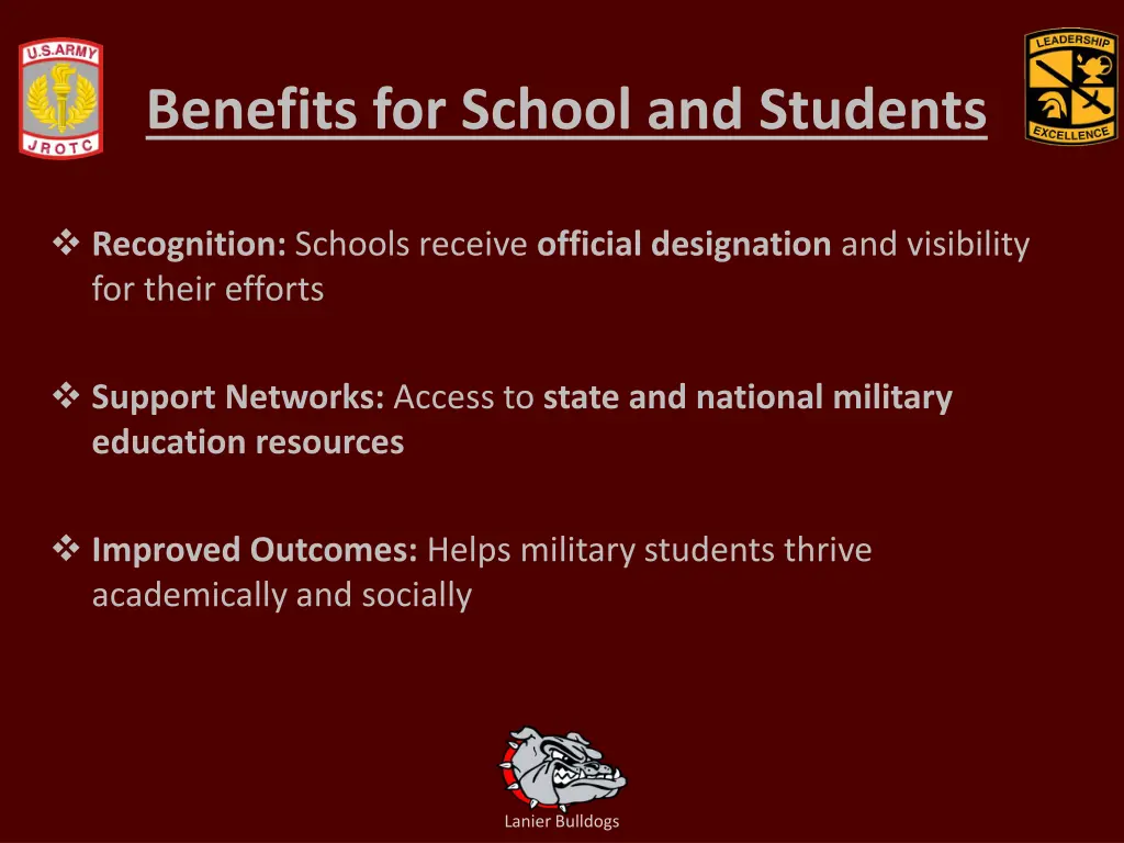 benefits for school and students