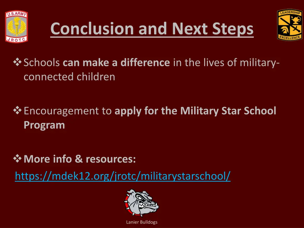 conclusion and next steps