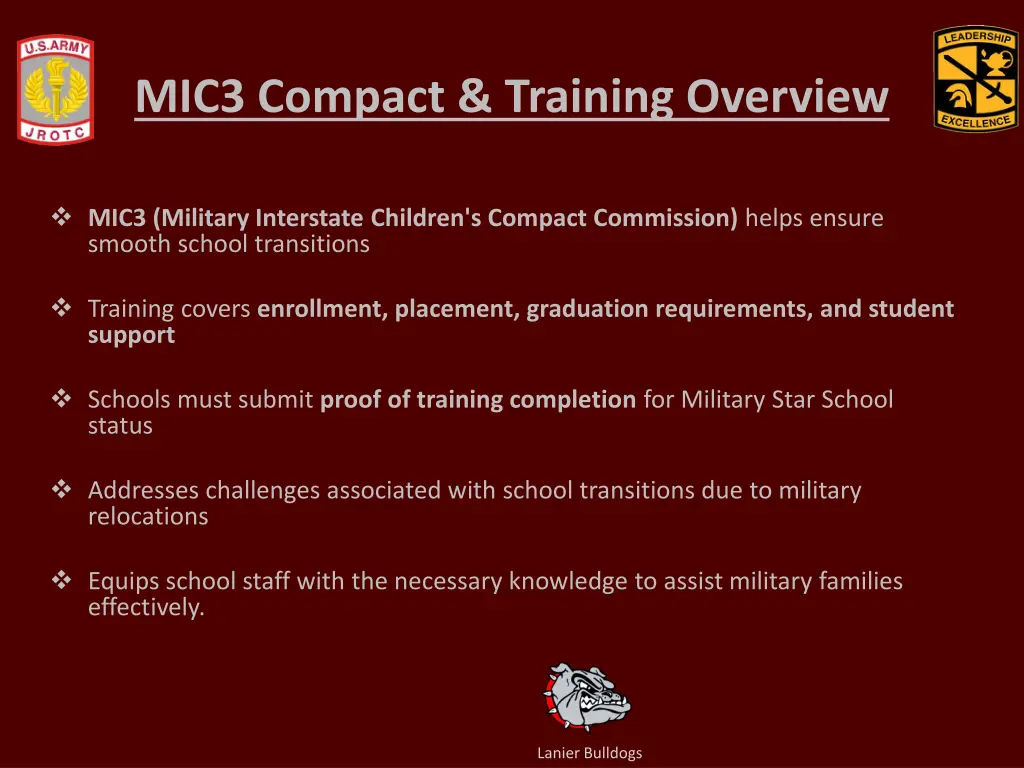 mic3 compact training overview