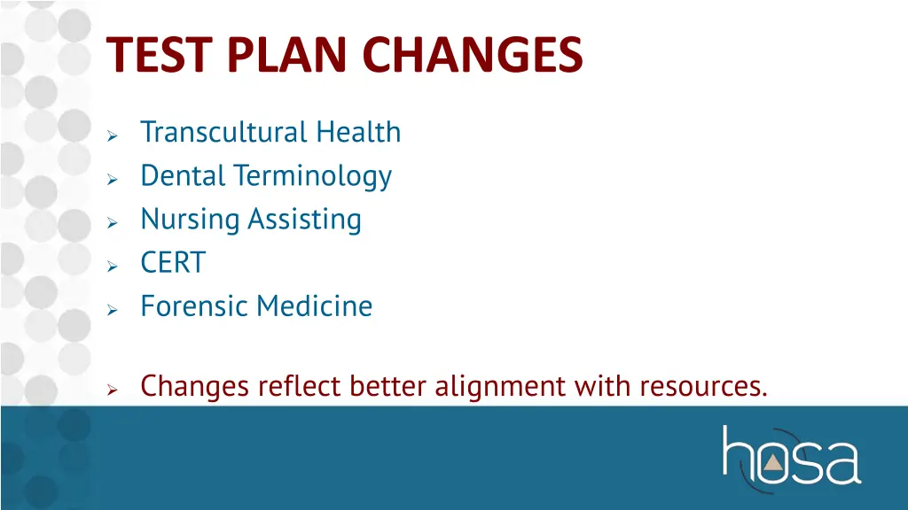 test plan changes