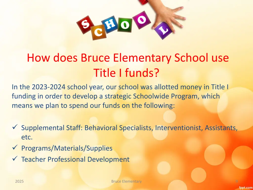how does bruce elementary school use title