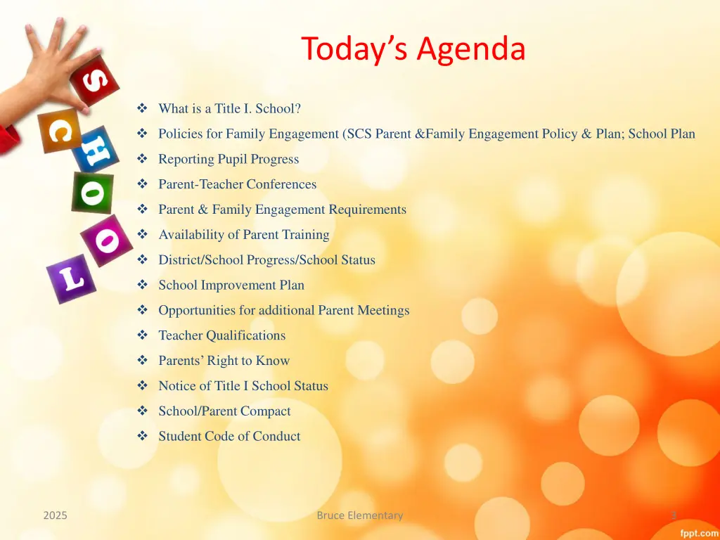 today s agenda