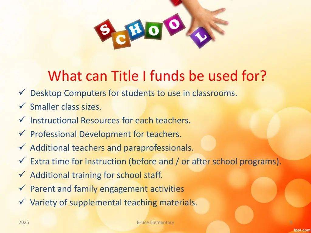 what can title i funds be used for desktop