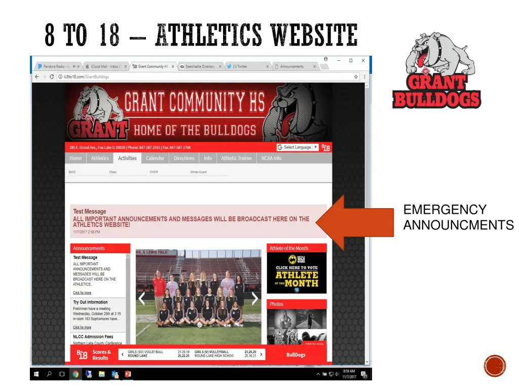 8 to 18 athletics website