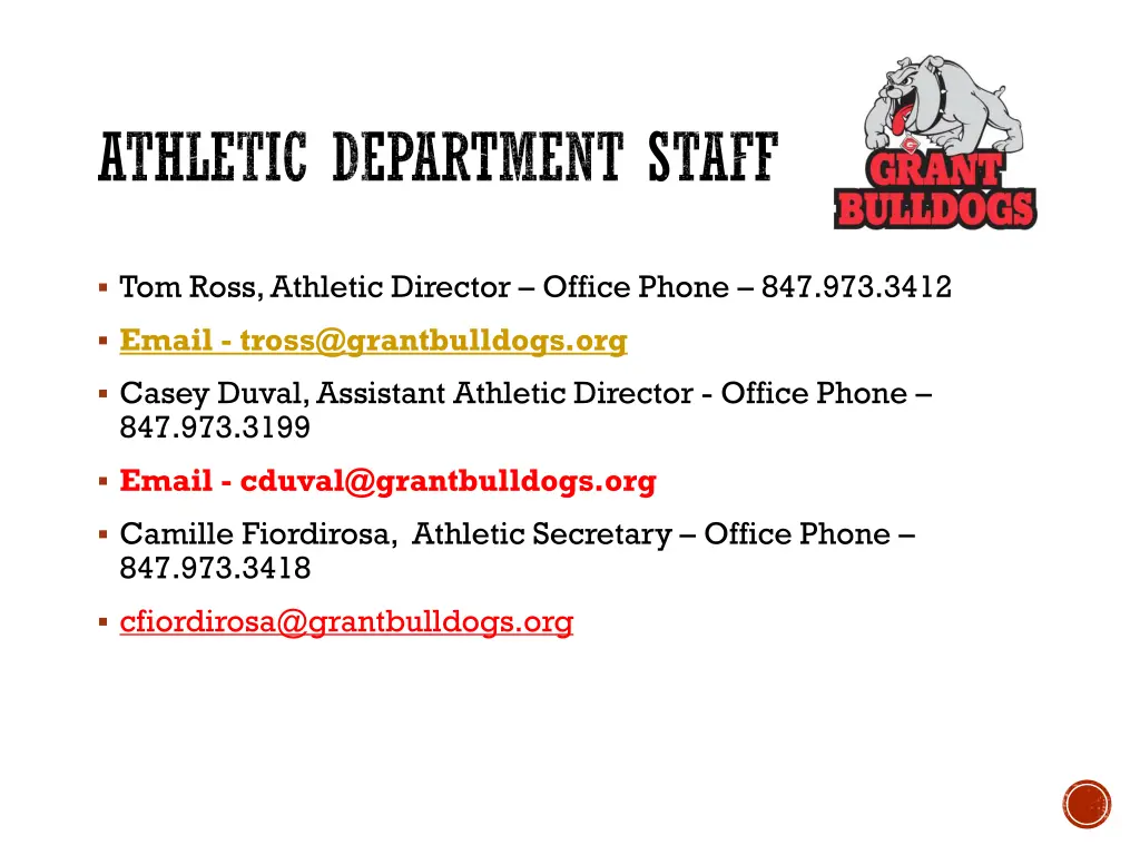 athletic department staff